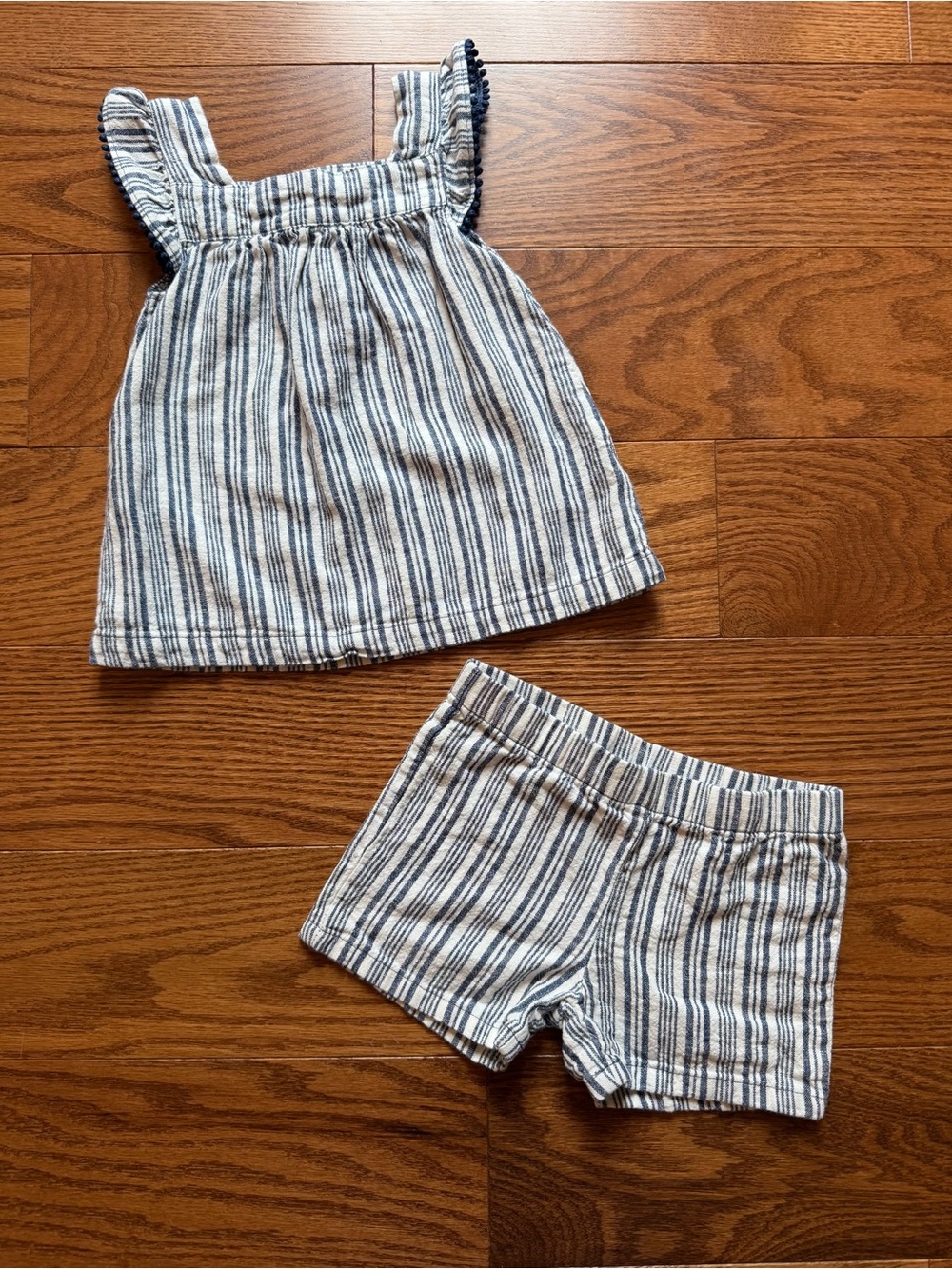 Carter's Navy and White Striped Tank & Shorts Set